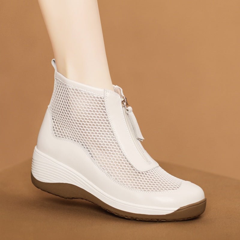 Breathable Summer Ankle Boots Soft-soled Casual Womens Pumps - IVOIRART.COM