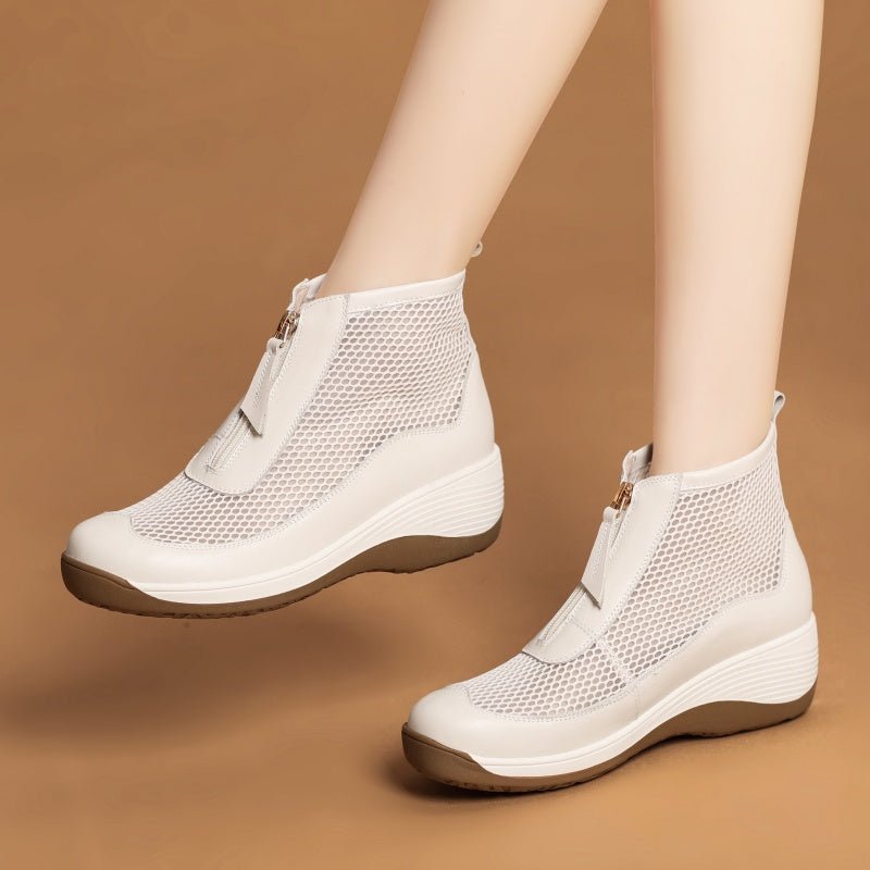 Breathable Summer Ankle Boots Soft-soled Casual Womens Pumps - IVOIRART.COM