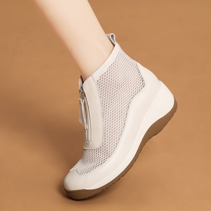 Breathable Summer Ankle Boots Soft-soled Casual Womens Pumps - IVOIRART.COM