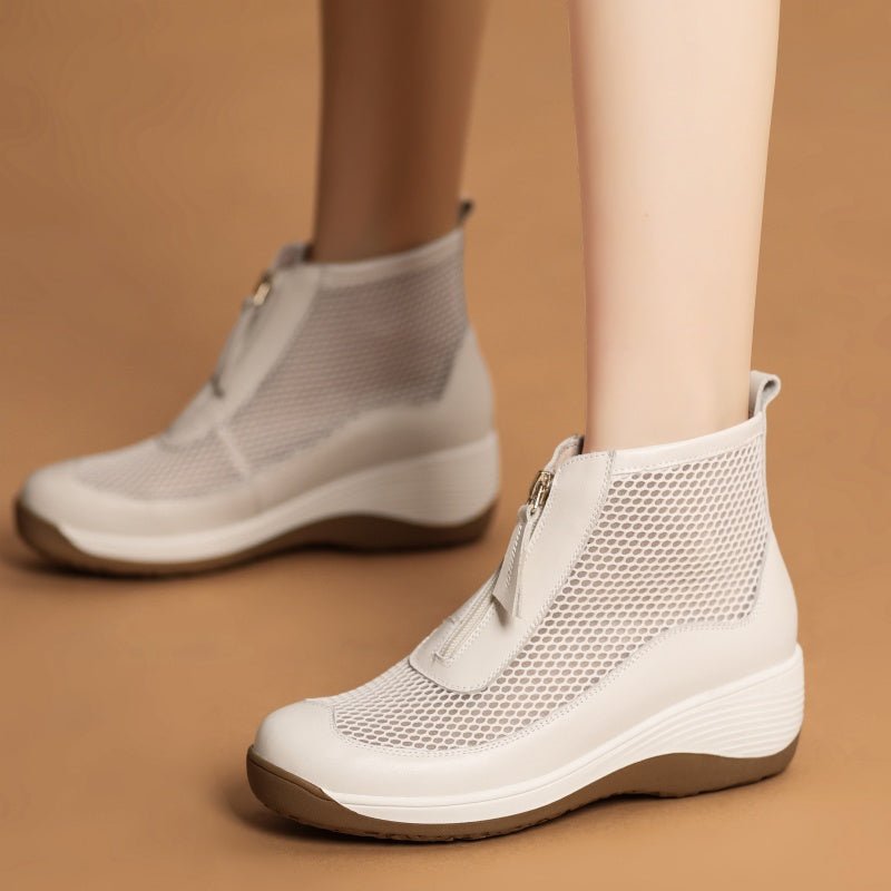 Breathable Summer Ankle Boots Soft-soled Casual Womens Pumps - IVOIRART.COM
