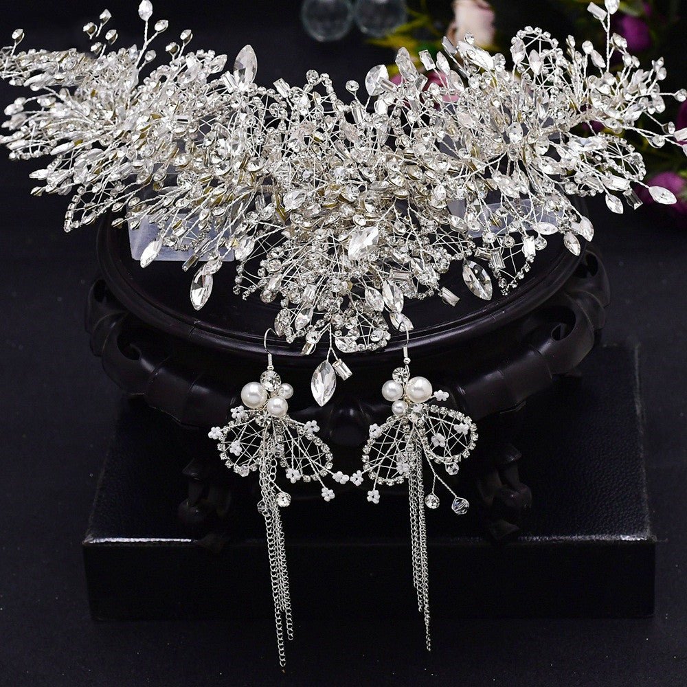 Bridal Tiara Wedding Crystal Crown Handmade Accessories - IVOIRART.COM