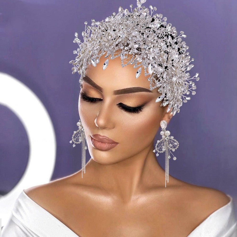 Bridal Tiara Wedding Crystal Crown Handmade Accessories - IVOIRART.COM