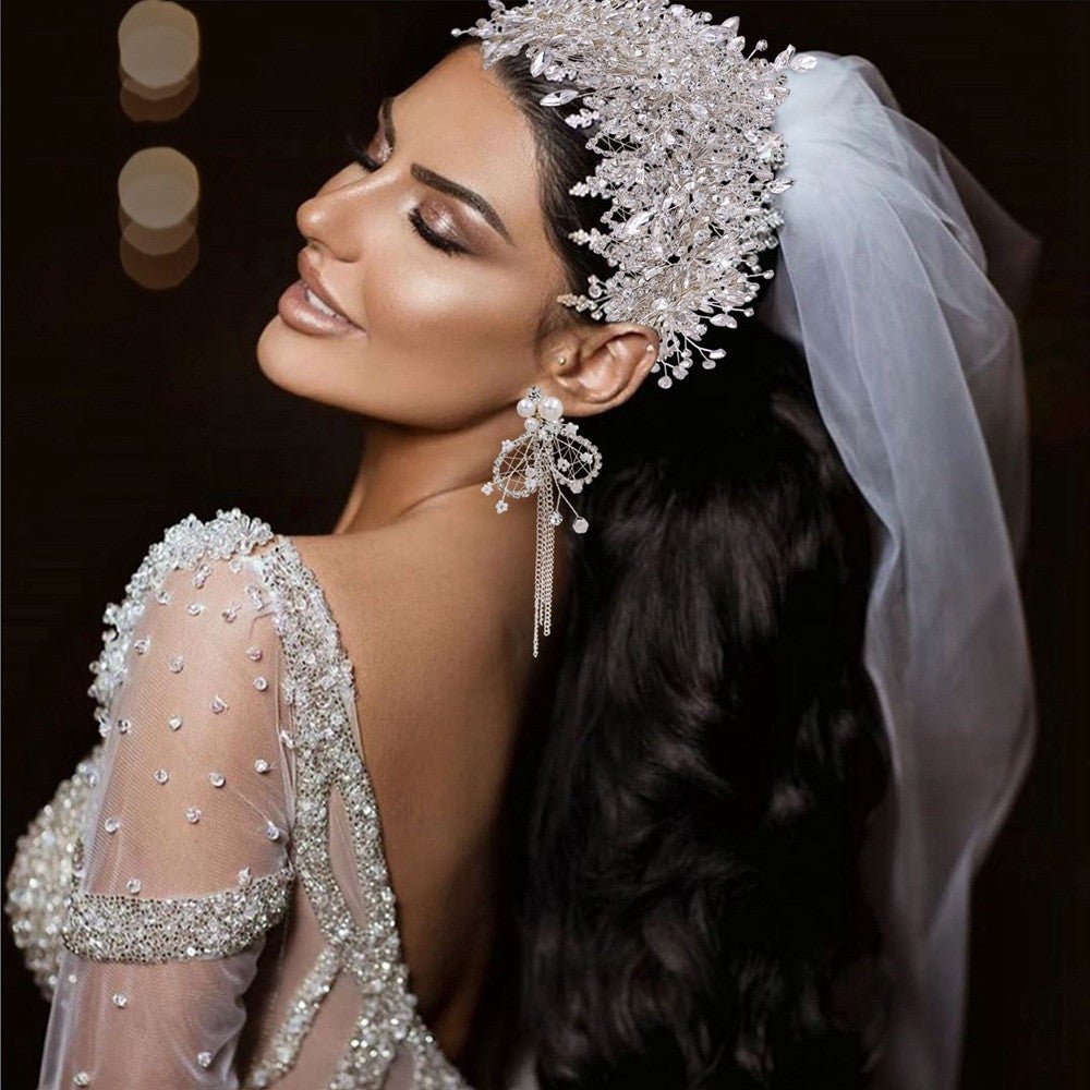 Bridal Tiara Wedding Crystal Crown Handmade Accessories - IVOIRART.COM