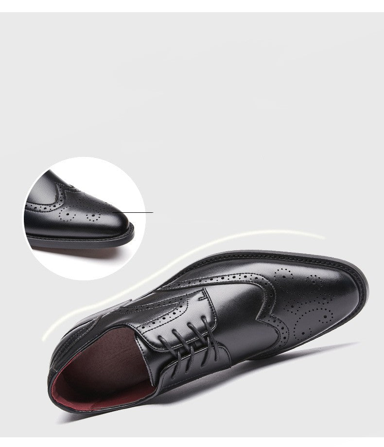 British Lace Up Block Chaussures cuir véritable semelle bois-rubber antidérapant - IVOIRART.COM