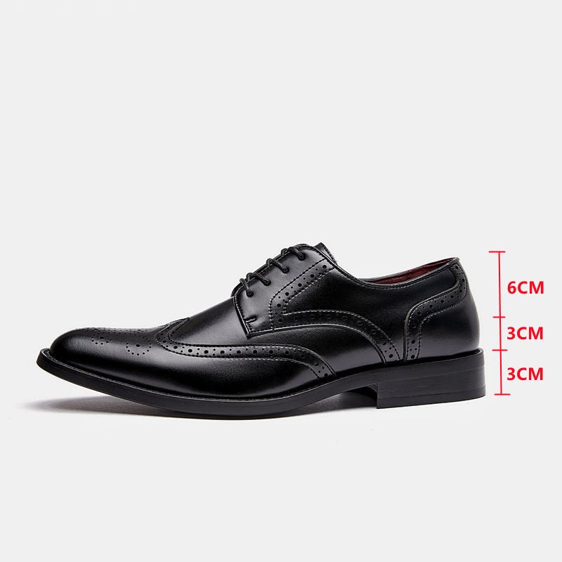 British Lace Up Block Chaussures cuir véritable semelle bois-rubber antidérapant - IVOIRART.COM