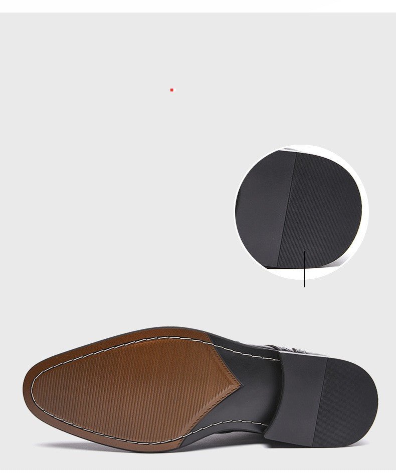 British Lace Up Block Chaussures cuir véritable semelle bois-rubber antidérapant - IVOIRART.COM