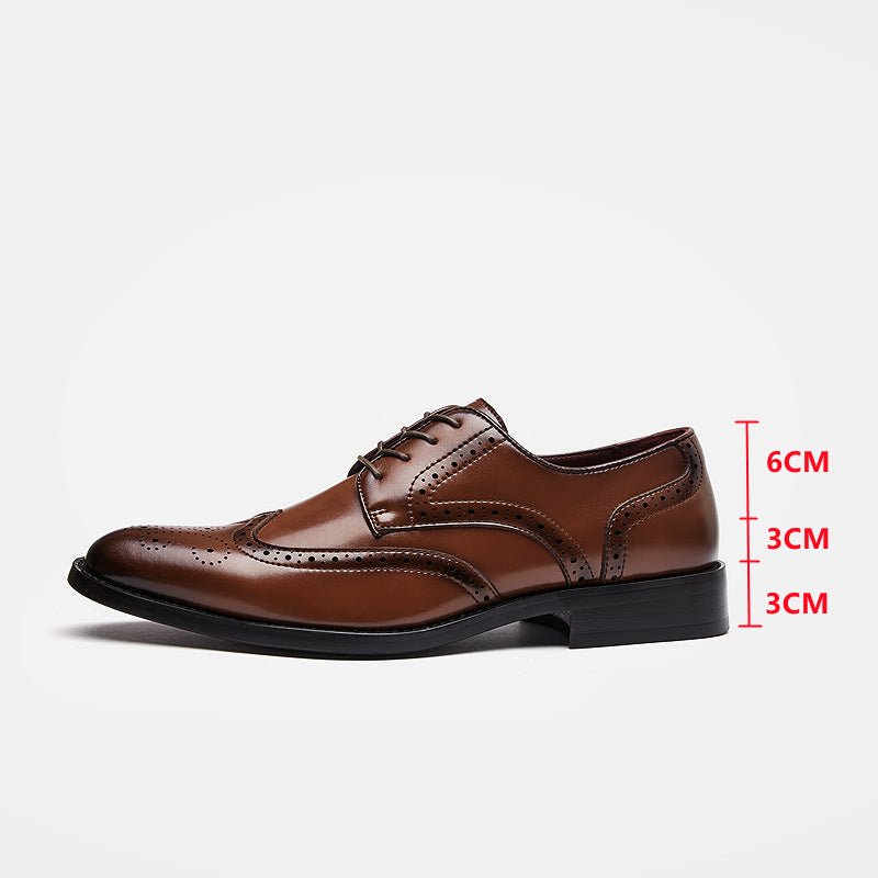 British Lace Up Block Chaussures cuir véritable semelle bois-rubber antidérapant - IVOIRART.COM