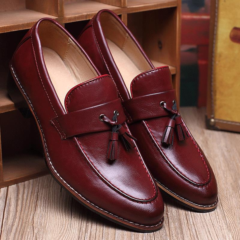 British Retro Slip-on Tassel Loafers Men's Casual - IVOIRART.COM