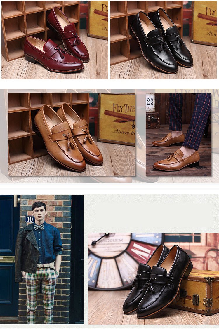 British Retro Slip-on Tassel Loafers Men's Casual - IVOIRART.COM