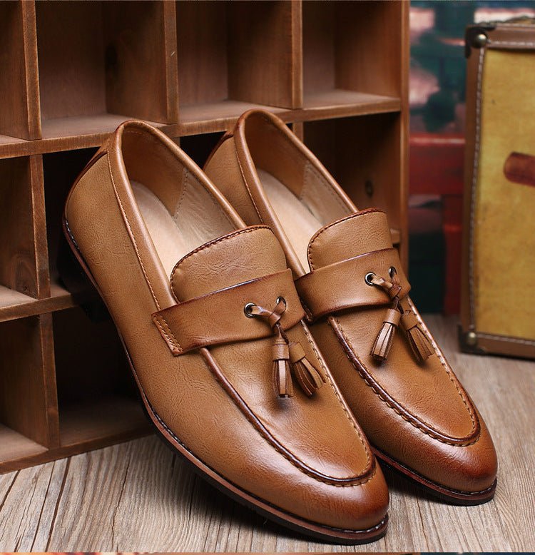 British Retro Slip-on Tassel Loafers Men's Casual - IVOIRART.COM