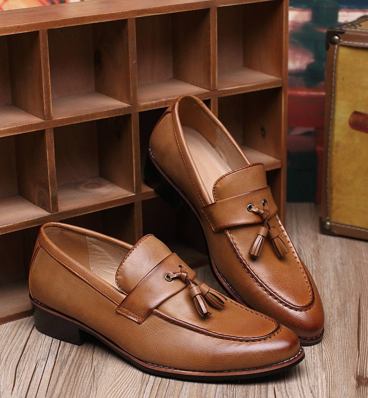 British Retro Slip-on Tassel Loafers Men's Casual - IVOIRART.COM
