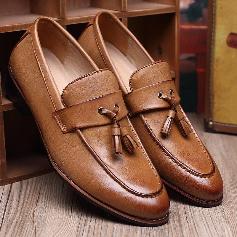 British Retro Slip-on Tassel Loafers Men's Casual - IVOIRART.COM