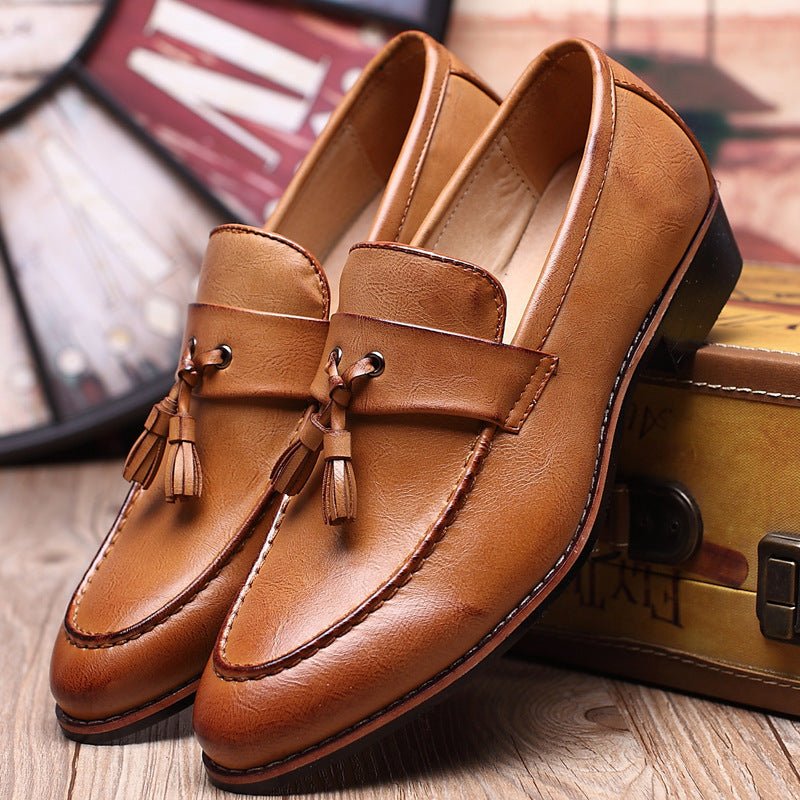 British Retro Slip-on Tassel Loafers Men's Casual - IVOIRART.COM