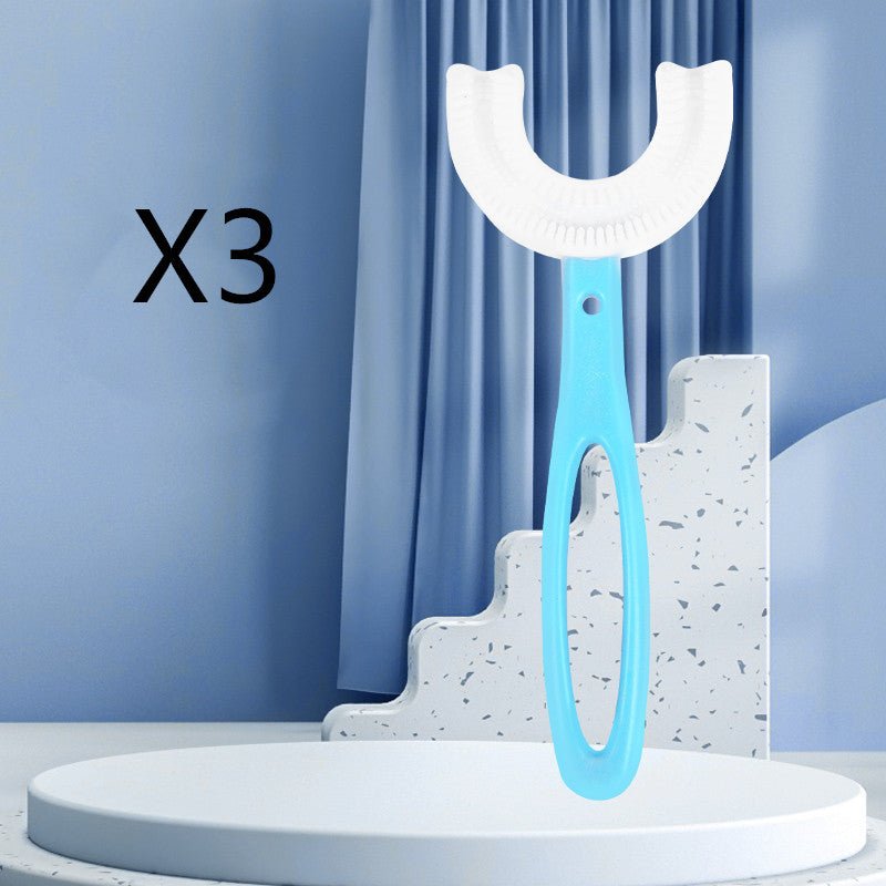 Brosse à dents souple en caoutchouc alimentaire forme en U pour enfants, 2-12 ans - IVOIRART.COM
