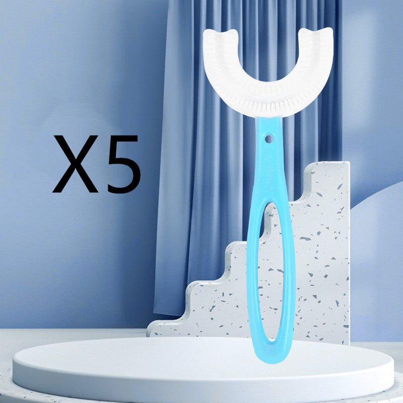 Brosse à dents souple en caoutchouc alimentaire forme en U pour enfants, 2-12 ans - IVOIRART.COM