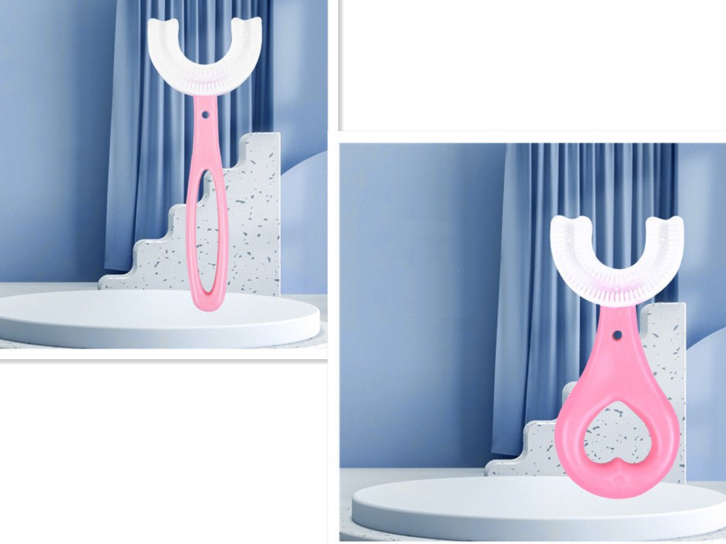 Brosse à dents souple en caoutchouc alimentaire forme en U pour enfants, 2-12 ans - IVOIRART.COM