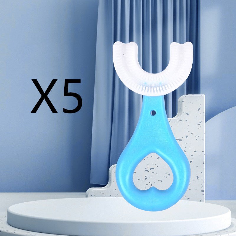 Brosse à dents souple en caoutchouc alimentaire forme en U pour enfants, 2-12 ans - IVOIRART.COM