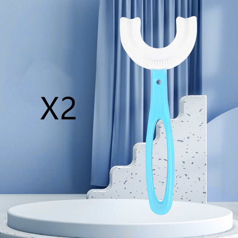 Brosse à dents souple en caoutchouc alimentaire forme en U pour enfants, 2-12 ans - IVOIRART.COM