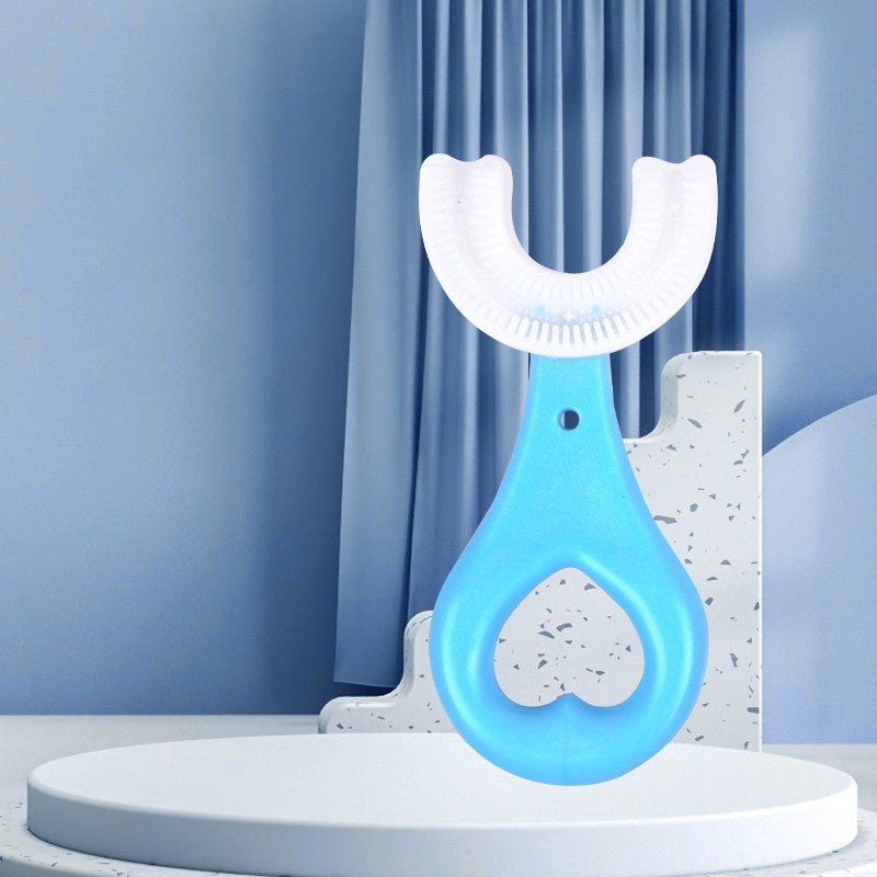 Brosse à dents souple en caoutchouc alimentaire forme en U pour enfants, 2-12 ans - IVOIRART.COM