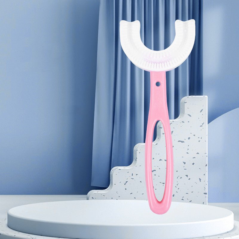 Brosse à dents souple en caoutchouc alimentaire forme en U pour enfants, 2-12 ans - IVOIRART.COM