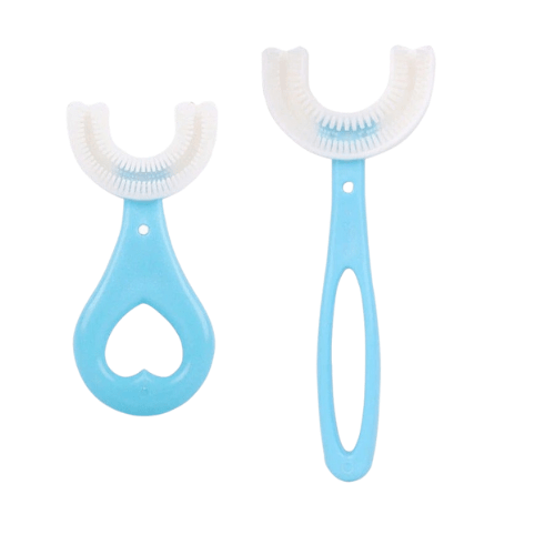 Brosse à dents souple en caoutchouc alimentaire forme en U pour enfants, 2-12 ans - IVOIRART.COM