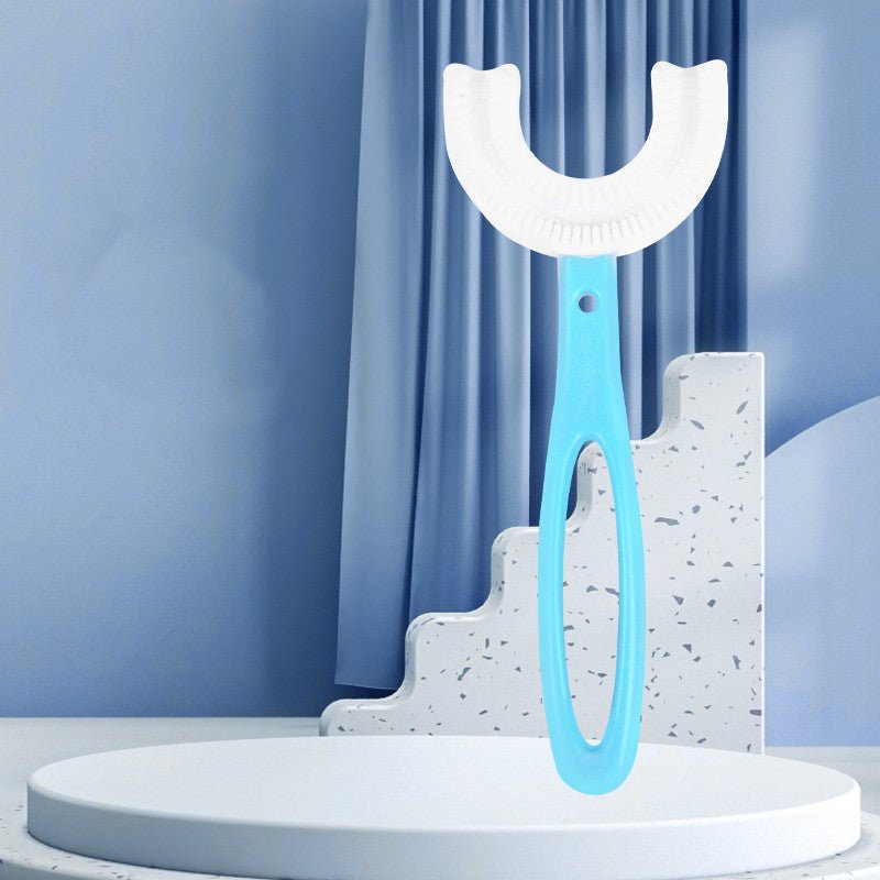 Brosse à dents souple en caoutchouc alimentaire forme en U pour enfants, 2-12 ans - IVOIRART.COM
