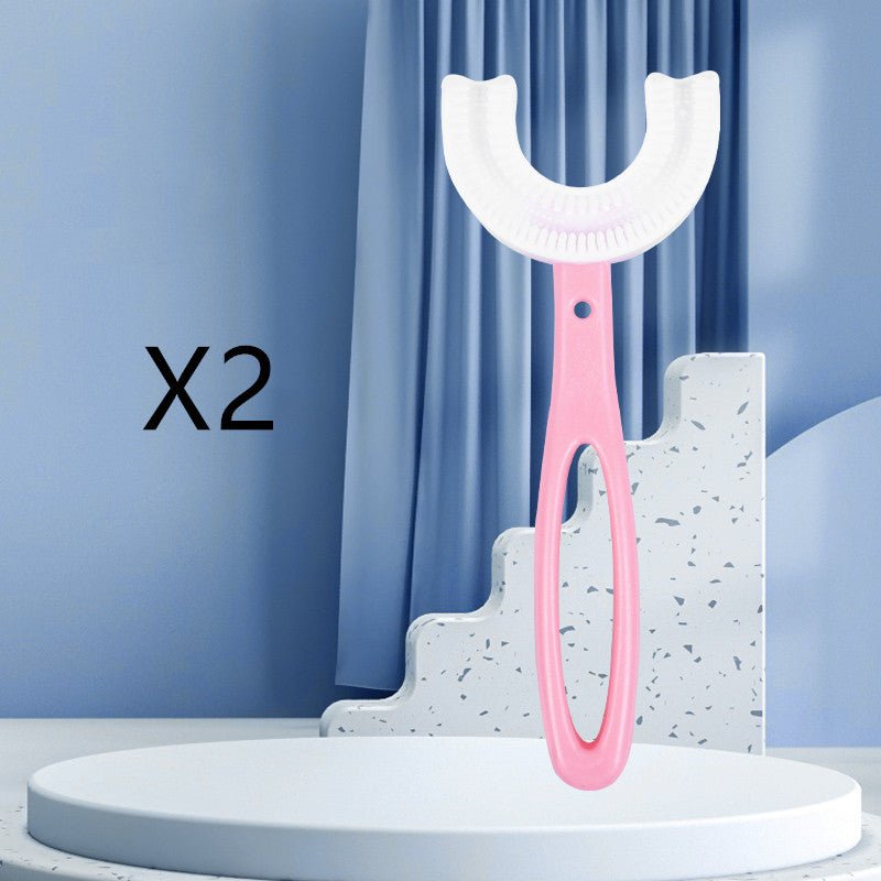 Brosse à dents souple en caoutchouc alimentaire forme en U pour enfants, 2-12 ans - IVOIRART.COM