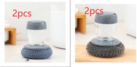 Brosse à Main avec Distribution de Savon pour Cuisine - Outil Nettoyant Poussoir 80 caractères - IVOIRART.COM