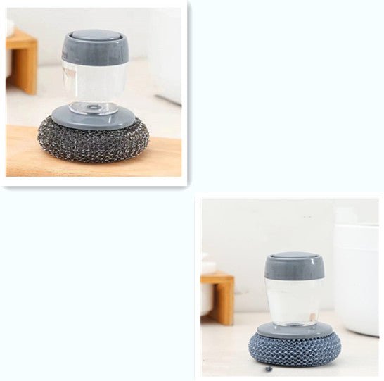 Brosse à Main avec Distribution de Savon pour Cuisine - Outil Nettoyant Poussoir 80 caractères - IVOIRART.COM