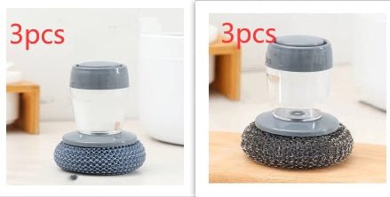 Brosse à Main avec Distribution de Savon pour Cuisine - Outil Nettoyant Poussoir 80 caractères - IVOIRART.COM