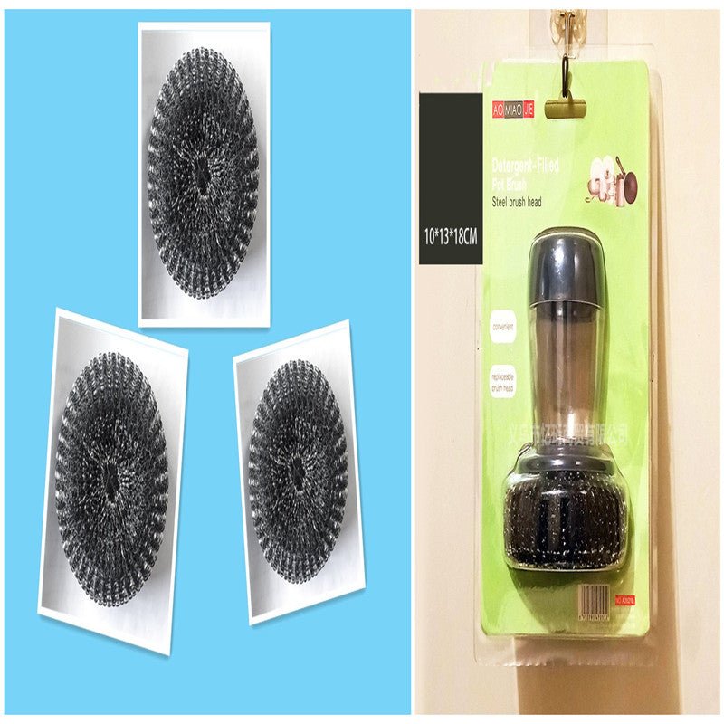 Brosse à Main avec Distribution de Savon pour Cuisine - Outil Nettoyant Poussoir 80 caractères - IVOIRART.COM