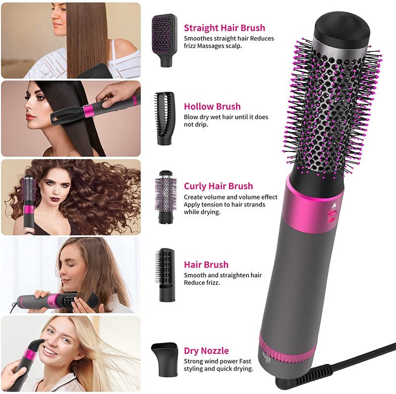 Brosse Soufflante Professionnelle 5-en-1 Sèche-Cheveux et Lisseur Automatique - IVOIRART.COM