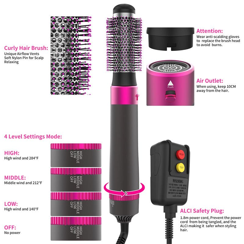 Brosse Soufflante Professionnelle 5-en-1 Sèche-Cheveux et Lisseur Automatique - IVOIRART.COM