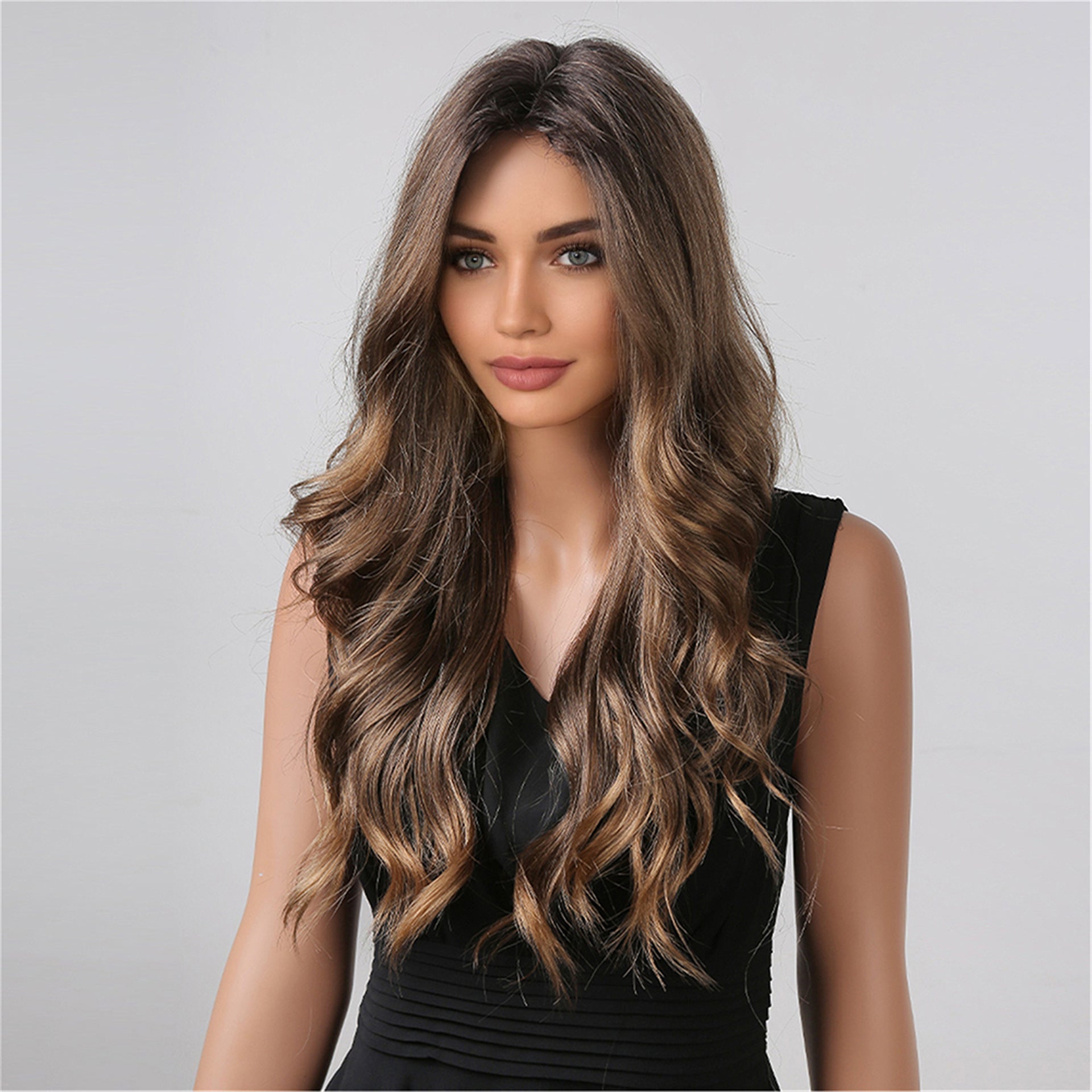 Brown Long Curly Hair European And American Wig - IVOIRART.COM