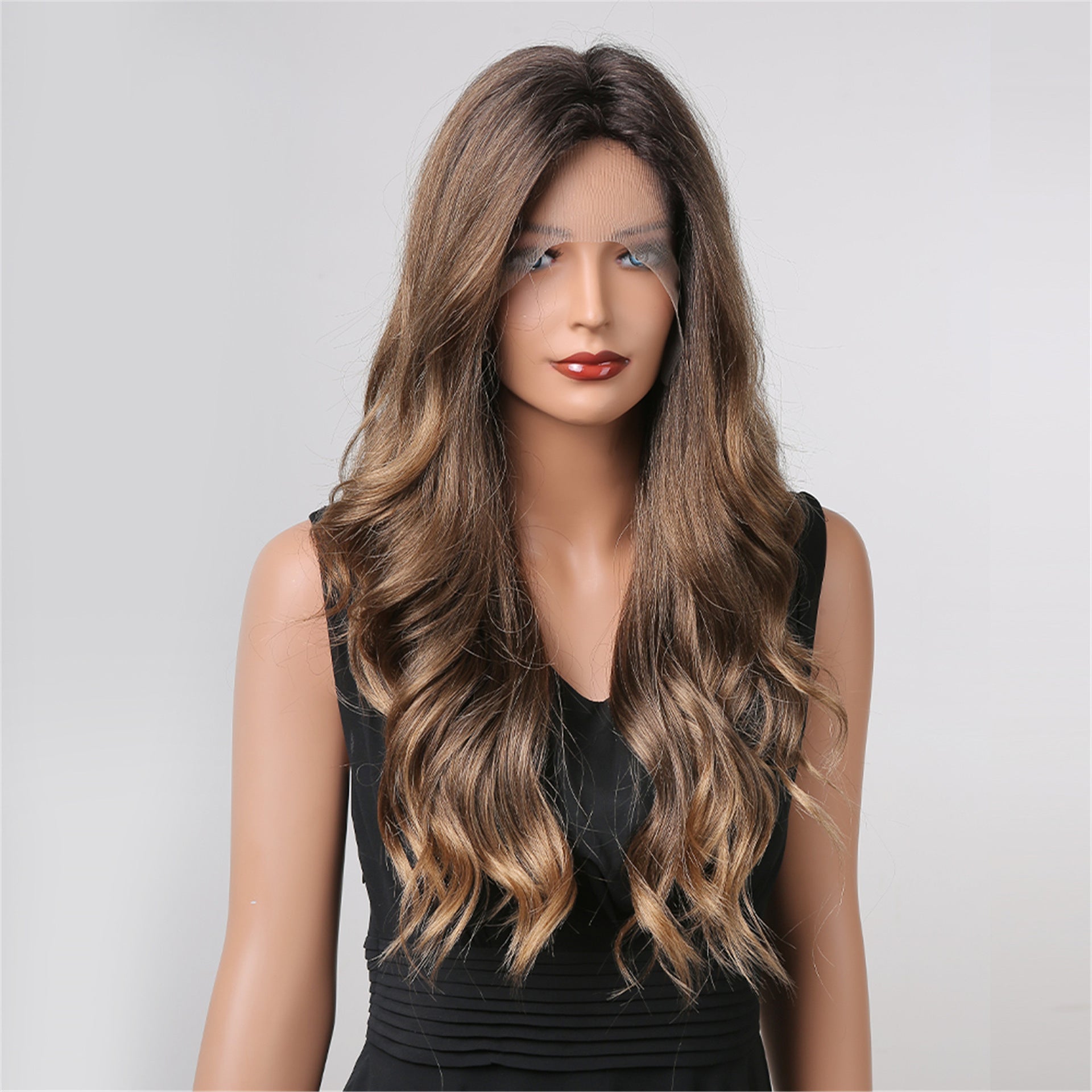 Brown Long Curly Hair European And American Wig - IVOIRART.COM