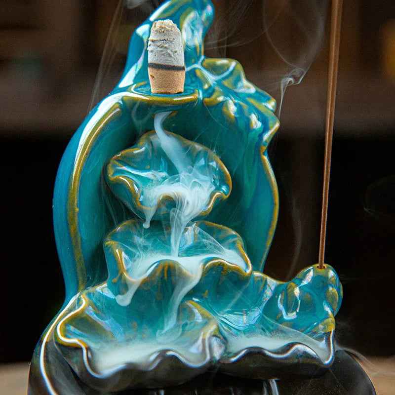 Brûleur d'encens à reflux en céramique décoration créative gourde aromathérapie - IVOIRART.COM