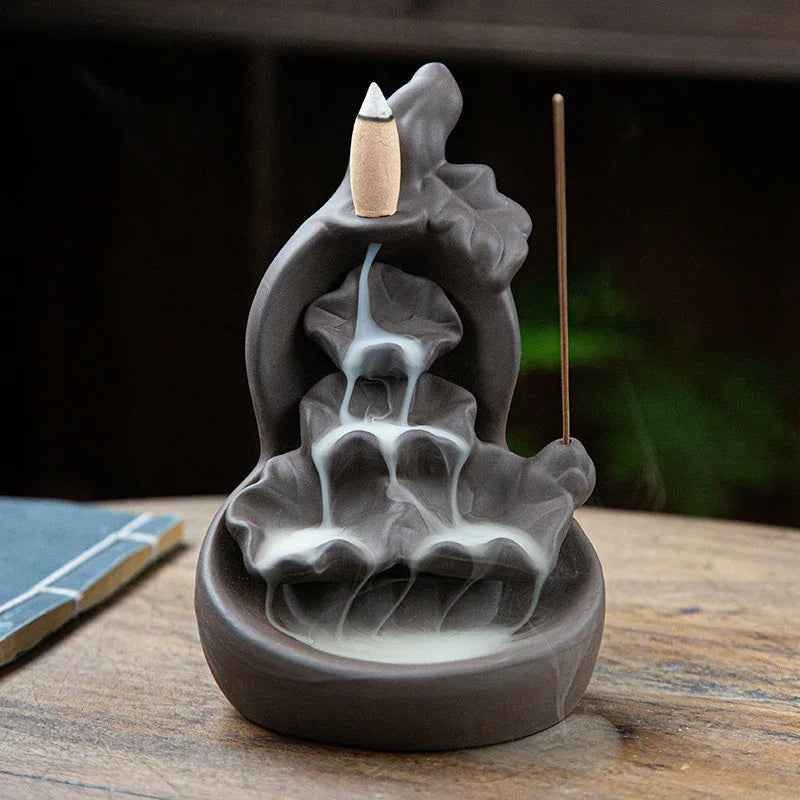 Brûleur d'encens à reflux en céramique décoration créative gourde aromathérapie - IVOIRART.COM