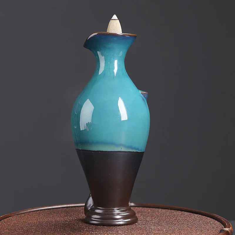 Brûleur d'encens à reflux en céramique décoration créative gourde aromathérapie - IVOIRART.COM