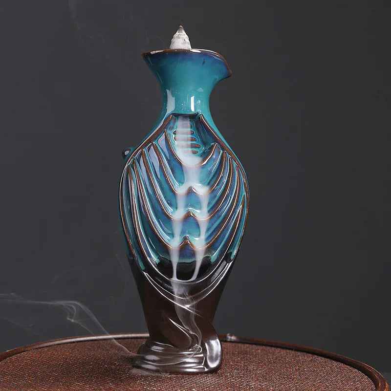 Brûleur d'encens à reflux en céramique décoration créative gourde aromathérapie - IVOIRART.COM