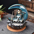 Brûleur d'Encens à Reflux en Forme de Lune Support Fumée Cascade Tiges d'Encens Décor Maison - IVOIRART.COM