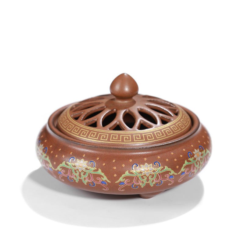 Brûleur d'encens cloisonné en céramique - Brûleur inversé, canal d'encens émaillé - IVOIRART.COM