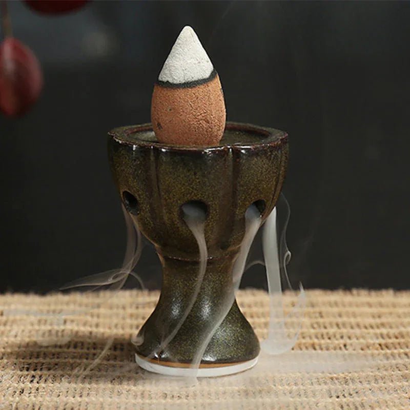 Brûleur d’Encens en Céramique à Refoulement pour Décoration Intérieure Élégante - IVOIRART.COM
