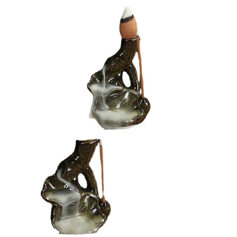 Brûleur d’Encens en Céramique à Refoulement pour Décoration Intérieure Élégante - IVOIRART.COM