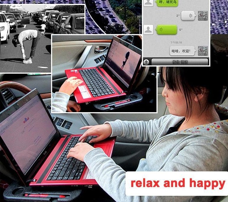 Bureau multifonctionnel pour voiture, bureau ordinateur, s’adapte au dossier de siège - IVOIRART.COM