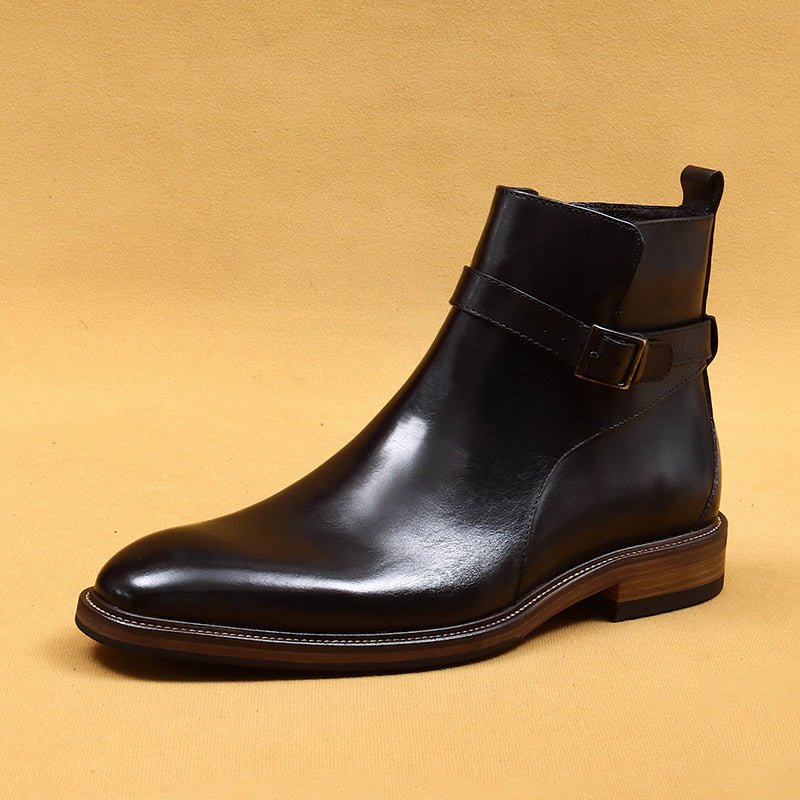 Business Formal Ankle Boots With Genuine Leather Lining - IVOIRART.COM