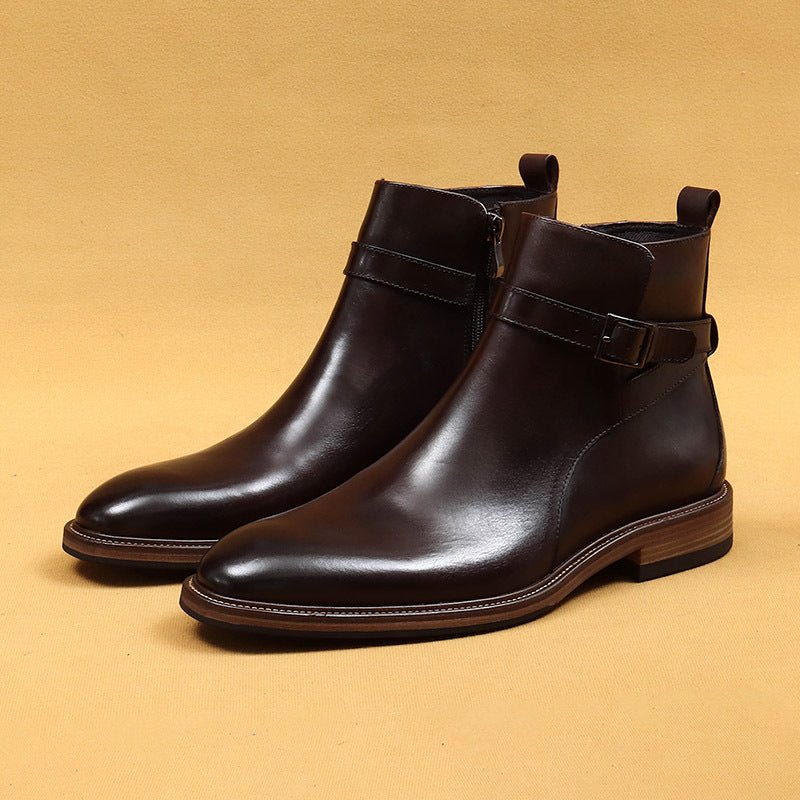 Business Formal Ankle Boots With Genuine Leather Lining - IVOIRART.COM