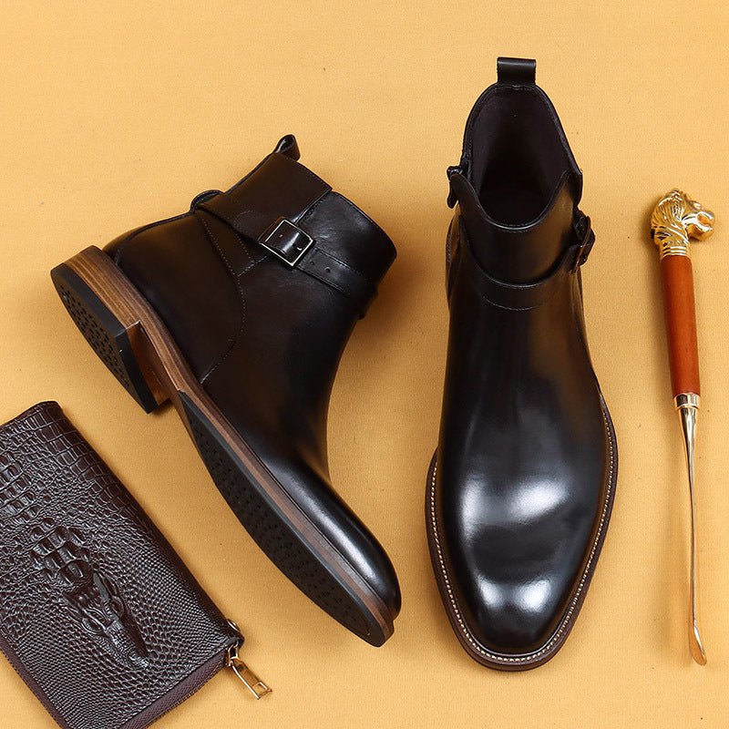 Business Formal Ankle Boots With Genuine Leather Lining - IVOIRART.COM