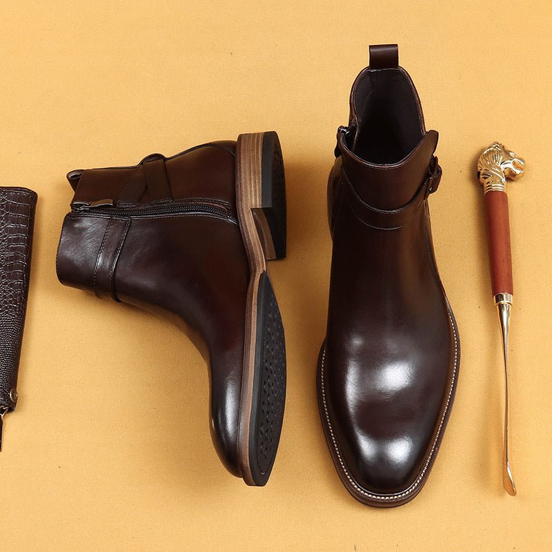 Business Formal Ankle Boots With Genuine Leather Lining - IVOIRART.COM