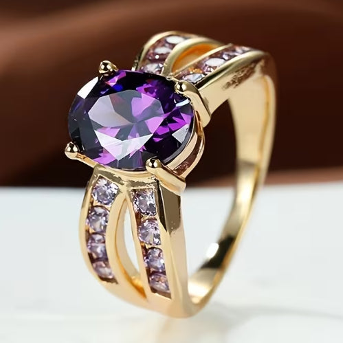 Bague Élégante en Cuivre Plaqué Or 18 Carats Imitation, Résistante à la Nage, Style Unique