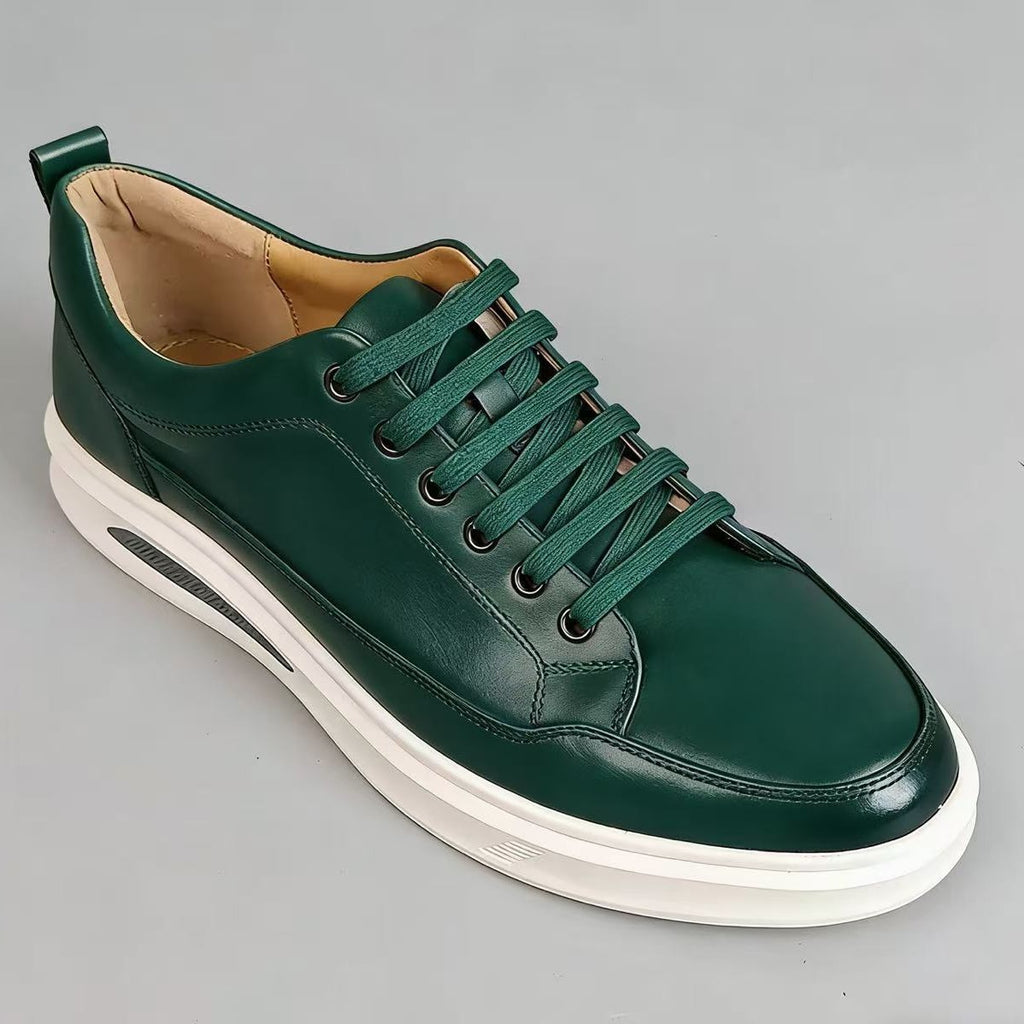 Chaussures pour hommes polyvalentes de style coréen, sport en cuir allure moderne